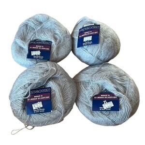 VINTAGE PINGOUIN MOHAIR Gray YARN LOT OF 4 Double Knitting 50 Gr Each